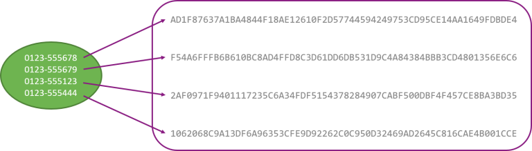 Image of hashing phonenumbers